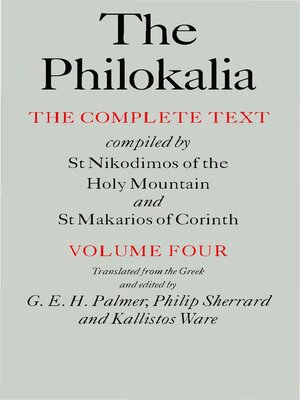 cover image of The Philokalia Vol 4